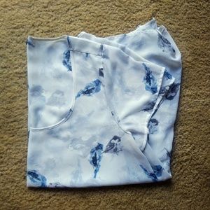 Torrid blue and grey bird blouse
